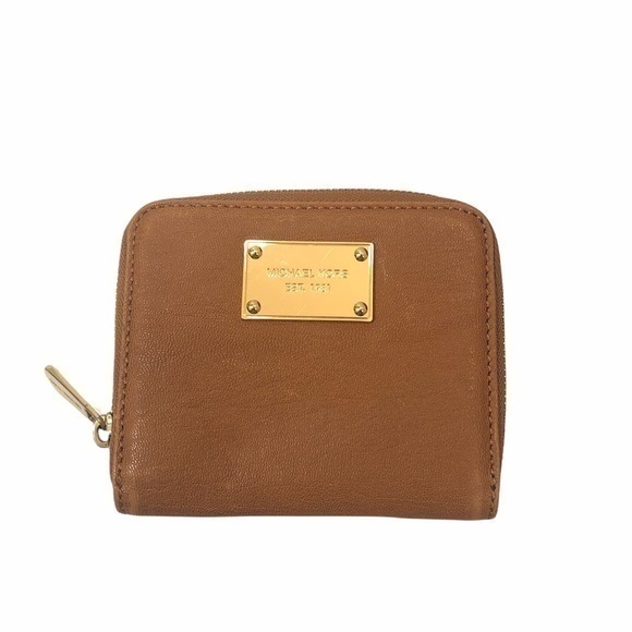 Michael kors brown leather compact wallet - Picture 1 of 12
